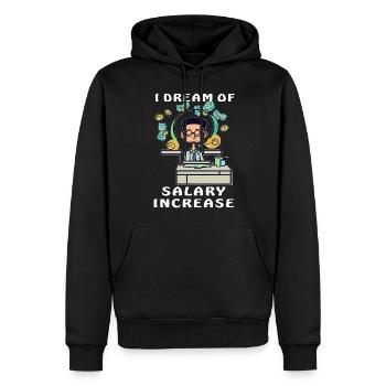 MEC JE RÊVE D’UNE AUGMENTATION DE SALAIRE - Sweat à capuche Premium bio Homme - noir - Devant - Nico (187cm)