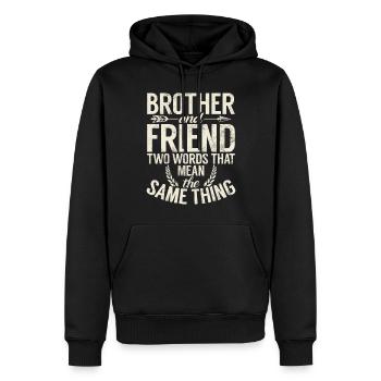 Brother Gifts - Männer Premium Bio Hoodie - Schwarz - Vorne - Nico (187cm)