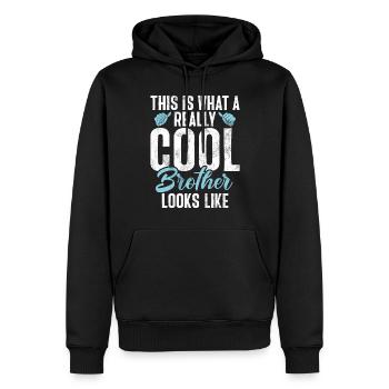 Brother Gifts - Männer Premium Bio Hoodie - Schwarz - Vorne - Nico (187cm)