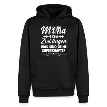 Mutter Zwillingsmama Mama von Zwillingen - Männer Premium Bio Hoodie - Schwarz - Vorne - Nico (187cm)