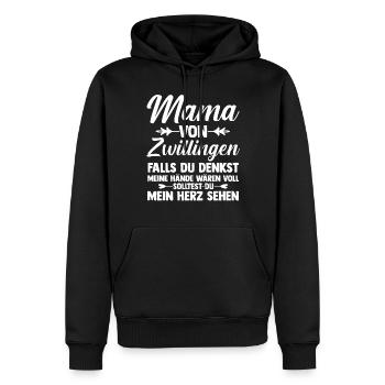 Mutter Zwillingsmama Mama von Zwillingen - Männer Premium Bio Hoodie - Schwarz - Vorne - Nico (187cm)