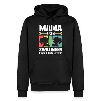 Mutter Mama von Zwillingen Zwillingsmama - Männer Premium Bio Hoodie - Schwarz - Vorne - Nico (187cm)