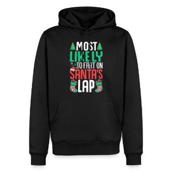 Most Likely to Fart On Santa's Lap Family - Men’s Premium Organic Hoodie - black - Front - Nico (187cm)