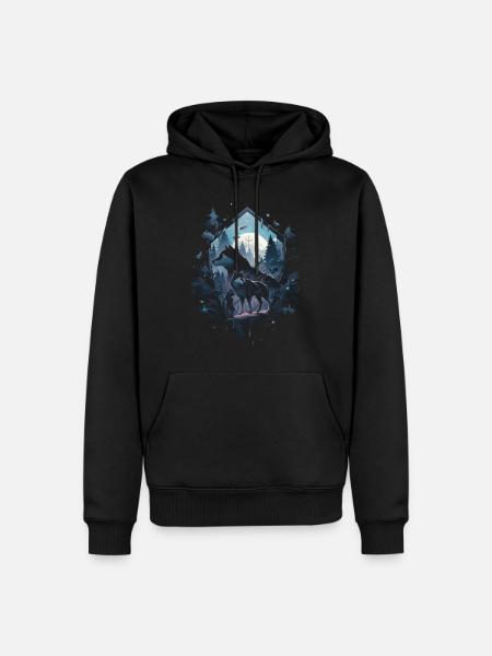 Majestic Wolf Wolves - Men’s Premium Organic Hoodie - black