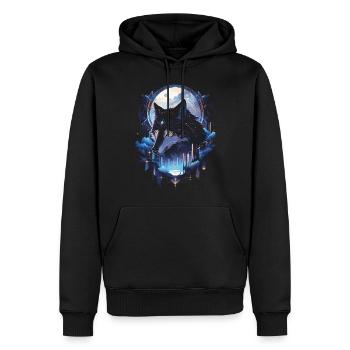 Majestätischer Wolf Wölfe - Männer Premium Bio Hoodie - Schwarz - Vorne - Nico (187cm)