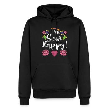 Aiguille à broder au point de croix amusant, points de croix - Sweat à capuche Premium bio Homme - noir - Devant - Nico (187cm)