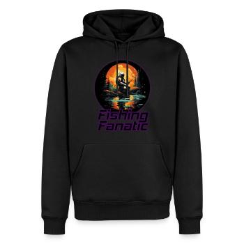 Fanatique de pêche - Astronaute - Sweat à capuche Premium bio Homme - noir - Devant - Nico (187cm)