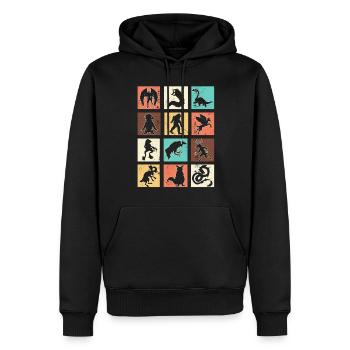 Cryptid Monsters - Männer Premium Bio Hoodie - Schwarz - Vorne - Nico (187cm)