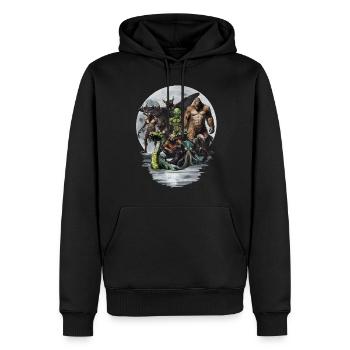 Groupe Cryptid - Sweat à capuche Premium bio Homme - noir - Devant - Nico (187cm)