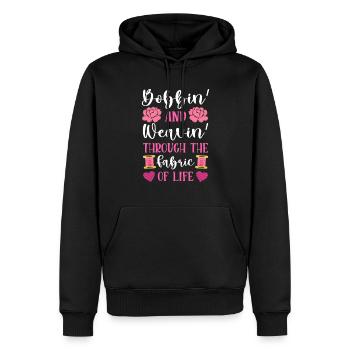Point de croix amusant avec force de broderie. - Sweat à capuche Premium bio Homme - noir - Devant - Nico (187cm)