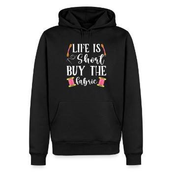 Point de croix amusant avec force de broderie. - Sweat à capuche Premium bio Homme - noir - Devant - Nico (187cm)