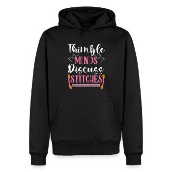 Point de croix amusant avec force de broderie. - Sweat à capuche Premium bio Homme - noir - Devant - Nico (187cm)