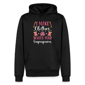 Point de croix amusant avec force de broderie. - Sweat à capuche Premium bio Homme - noir - Devant - Nico (187cm)