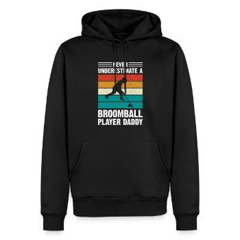 Broomball Dad - Never Underestimate A Broomball Pl - Männer Premium Bio Hoodie - Schwarz - Vorne - Nico (187cm)