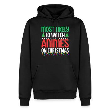 Am wahrscheinlichsten ist es, Anime Funny Xmas Anime Otaku zu sehen - Männer Premium Bio Hoodie - Schwarz - Vorne - Nico (187cm)