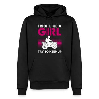 Quadgirl ATV 4 Wheeler Off Roading Lover - Männer Premium Bio Hoodie - Schwarz - Vorne - Nico (187cm)