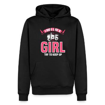 Quadgirl ATV 4 Wheeler Off Roading Lover - Männer Premium Bio Hoodie - Schwarz - Vorne - Nico (187cm)