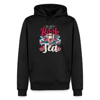 Lesen Bücher Und Tee Buchliebhaber - Männer Premium Bio Hoodie - Schwarz - Vorne - Nico (187cm)