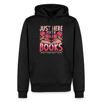 Les amoureux des livres sont là pour les livres - Sweat à capuche Premium bio Homme - noir - Devant - Nico (187cm)