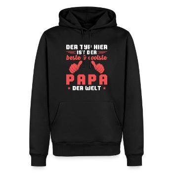 Bester und coolster Papa der Welt Vatertag - Männer Premium Bio Hoodie - Schwarz - Vorne - Nico (187cm)
