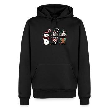 Café de Noël - Café de Noël pour femmes drôles - Sweat à capuche Premium bio Homme - noir - Devant - Nico (187cm)