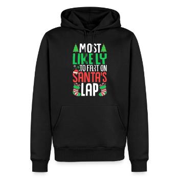 Most Likely to Fart On Santa's Lap Family - Men’s Premium Organic Hoodie - black - Front - Nico (187cm)