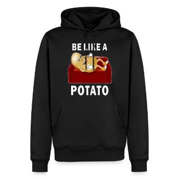 BE LIKE A POTATO - Men’s Premium Organic Hoodie - black - Front - Nico (187cm)