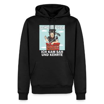 SCHLOTFEGER ICH KAM SAH UND KEHRTE - Männer Premium Bio Hoodie - Schwarz - Vorne - Nico (187cm)