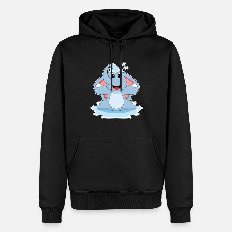 Elefant Planschen Wasser - Männer Premium Bio Hoodie - Schwarz