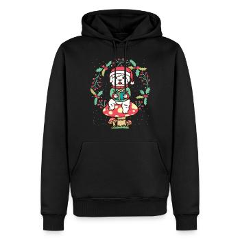 Bichon Frisé Chien Bichon Bouclé Sur Champignon - Sweat à capuche Premium bio Homme - noir - Devant - Nico (187cm)