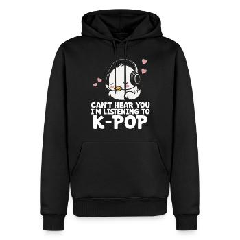 Can't Hear You I'm Listening Kpop Duck K-pop - Männer Premium Bio Hoodie - Schwarz - Vorne - Nico (187cm)