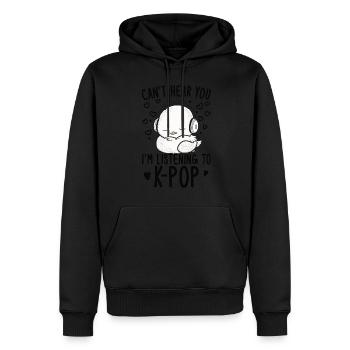 Can't Hear You I'm Listening Kpop Duck K-pop - Männer Premium Bio Hoodie - Schwarz - Vorne - Nico (187cm)