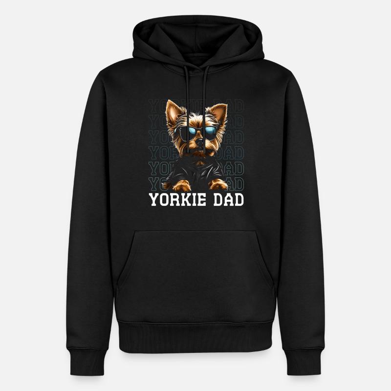 Papa Yorkie - Sweat à capuche Premium bio Homme - noir