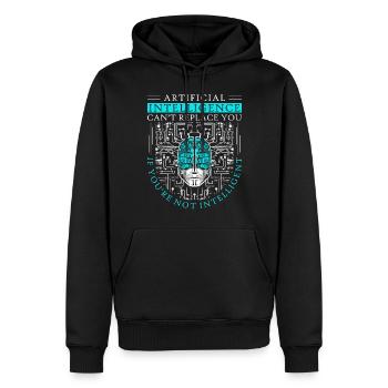 Artificial Intelligence Algorithm Brain - Männer Premium Bio Hoodie - Schwarz - Vorne - Nico (187cm)