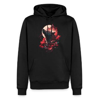 Japanese Wolf Wolves Manga Tokyo Cherry Blossoms - Men’s Premium Organic Hoodie - black - Front - Nico (187cm)