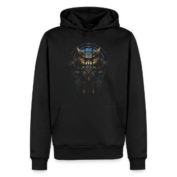 Steampunk Mechanische Eule Viktorianisch Vogel - Männer Premium Bio Hoodie - Schwarz - Vorne - Nico (187cm)