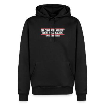 Lustiger Komma Satzzeichen Spruch Deutschlehrer - Männer Premium Bio Hoodie - Schwarz - Vorne - Nico (187cm)