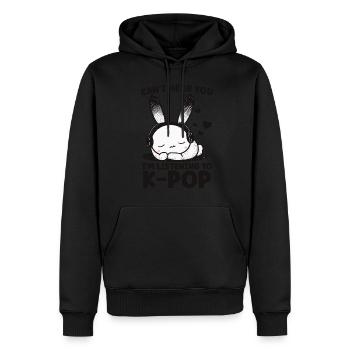 Can't Hear You I'm Listening Kpop Rabbit K-pop - Männer Premium Bio Hoodie - Schwarz - Vorne - Nico (187cm)