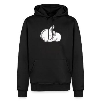 Can't Hear You I'm Listening Kpop Rabbit K-pop - Männer Premium Bio Hoodie - Schwarz - Vorne - Nico (187cm)