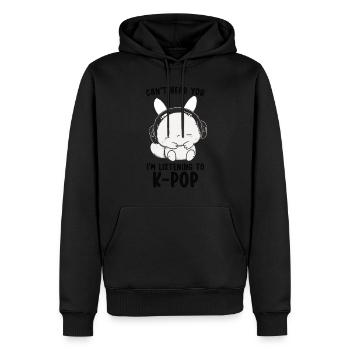 Can't Hear You I'm Listening Kpop Rabbit K-pop - Männer Premium Bio Hoodie - Schwarz - Vorne - Nico (187cm)