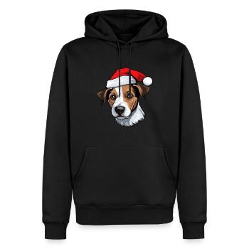 jack russel terrier Hund Weihnachten Kopf - Männer Premium Bio Hoodie - Schwarz - Vorne - Nico (187cm)