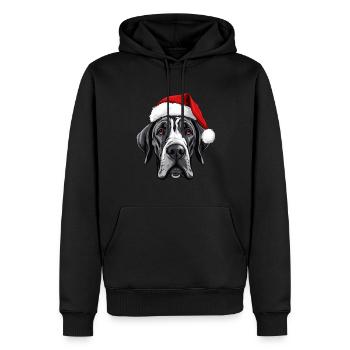 Great Dane Dog Christmas Head - Men’s Premium Organic Hoodie - black - Front - Nico (187cm)