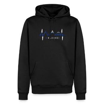 Helsinki Skyline Herzschlag Finnisch Love Finnland - Männer Premium Bio Hoodie - Schwarz - Vorne - Nico (187cm)