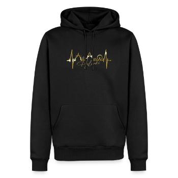 Helsinki Skyline Herzschlag Finnisch Love Finnland - Männer Premium Bio Hoodie - Schwarz - Vorne - Nico (187cm)