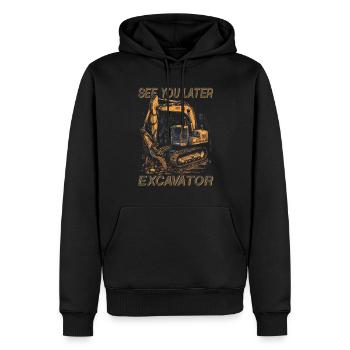 Straßenbau Bis Später Bagger - Männer Premium Bio Hoodie - Schwarz - Vorne - Nico (187cm)