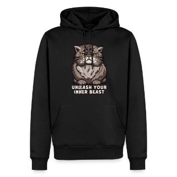 Entfesselt Ihr Inneres Biest -Owl -Design - Männer Premium Bio Hoodie - Schwarz - Vorne - Nico (187cm)