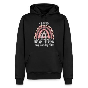 Drôle Allaitement Allaitement Spécialiste De Lactation Pompage - Sweat à capuche Premium bio Homme - noir - Devant - Nico (187cm)