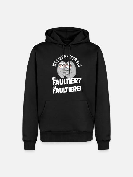 Faultier - Männer Premium Bio Hoodie - Schwarz