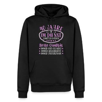 40 Jahre im Dienst 40 Jähriges Dienstjubiläum - Männer Premium Bio Hoodie - Schwarz - Vorne - Nico (187cm)