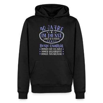 40 Jahre im Dienst 40 Jähriges Dienstjubiläum - Männer Premium Bio Hoodie - Schwarz - Vorne - Nico (187cm)